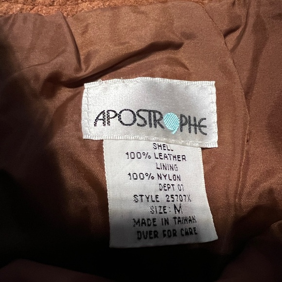 Apostrophe Vintage Leather Brown A-Line Skirt Size M - Picture 3 of 6